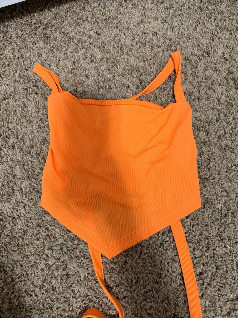 SHEIN Orange Handkerchief Hem Tank Top ( never worn)